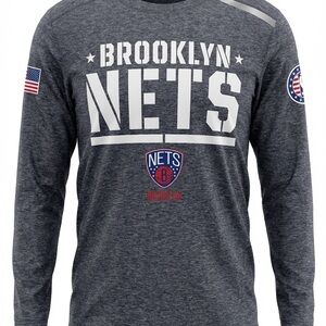 Fanatics Gray Brooklyn Nets Long Sleeve Tee